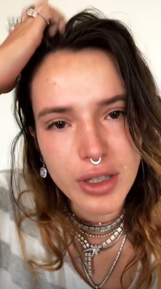 Emotional: Bella Thorne lashed out at Whoopi Goldberg for her comments (Bella Thorne / Instagram)