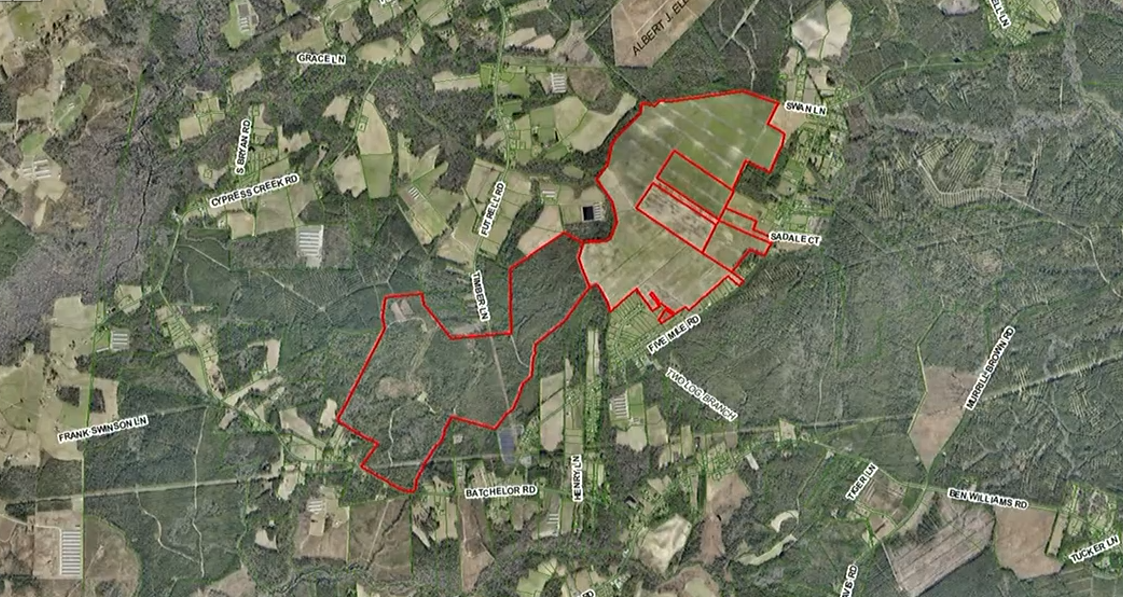 Map showing the location of the proposed solar farm.