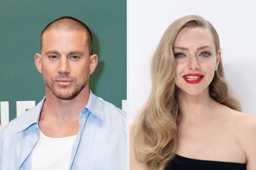 Channing Tatum on the left; Amanda Seyfried on the right