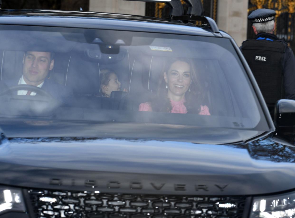 Kate, William and their children attended the Queen’s Christmas lunch at Buckingham Palace last week [Photo: Rex]