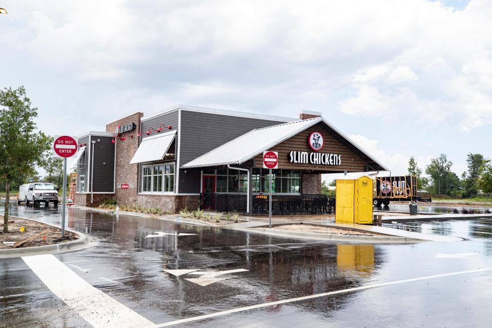 A new Slim Chickens restaurant is one of three named restaurants nearing completion in Callaway and scheduled to be open soon. 