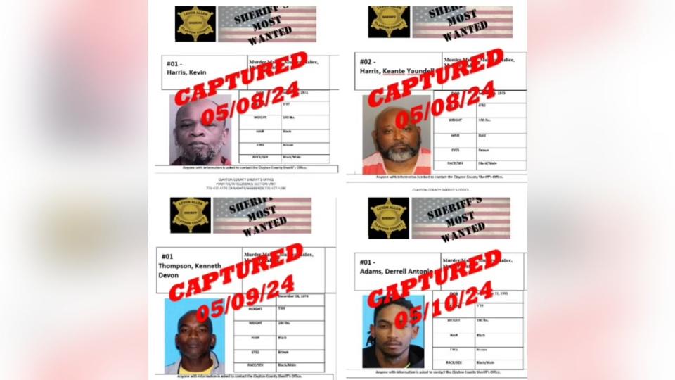 <div>Kenneth Thompson, Keante Harris, Kevin Harris and Darrell Harris</div> <strong>(Clayton County Sheriff's Office)</strong>