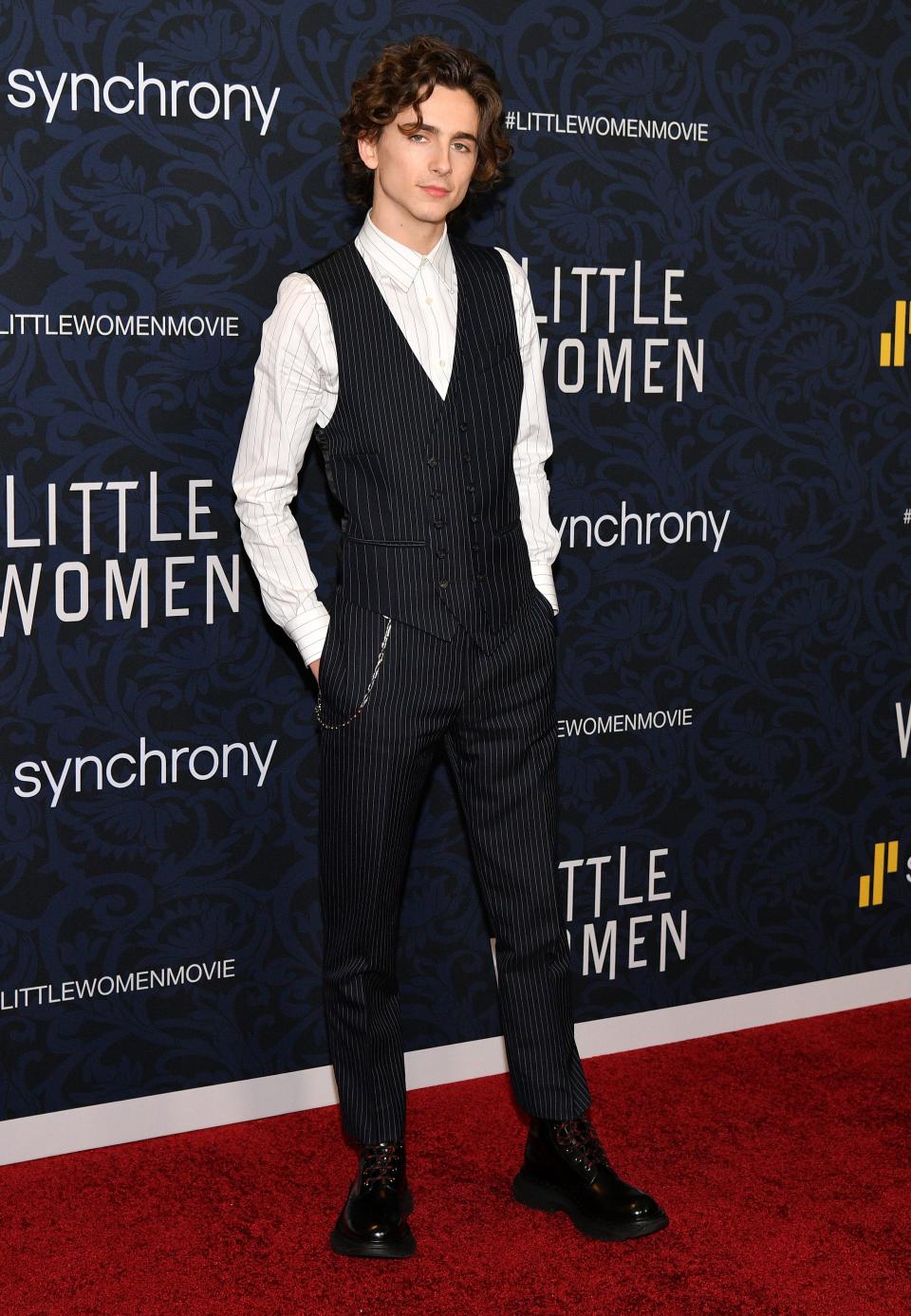 Timothée Chalamet attends the "Little Women" World Premiere