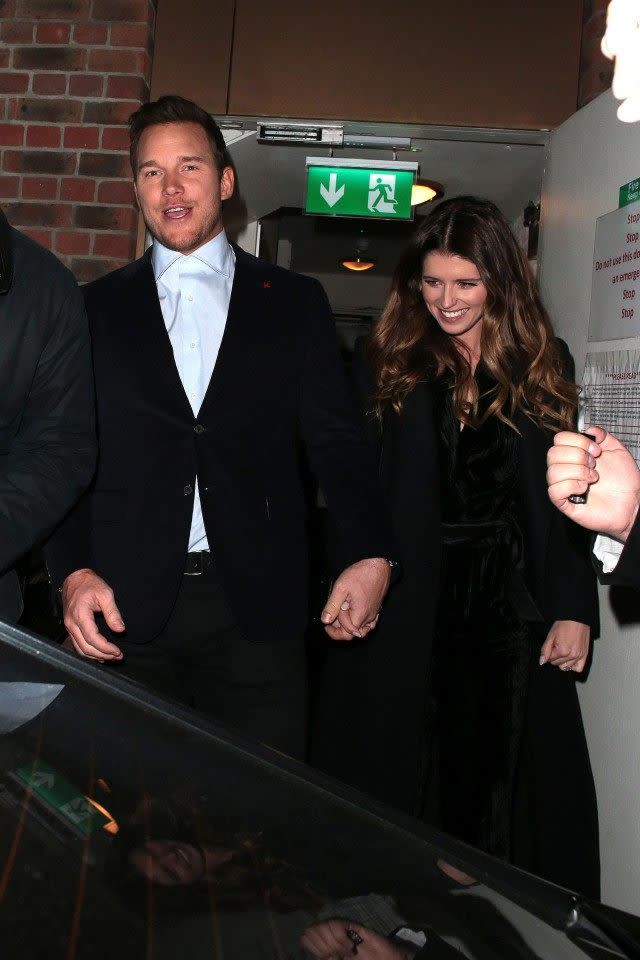 The newly engaged couple was all smiles while out and about on Wednesday.