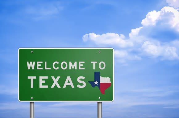 Welcome to Texas highway sign.