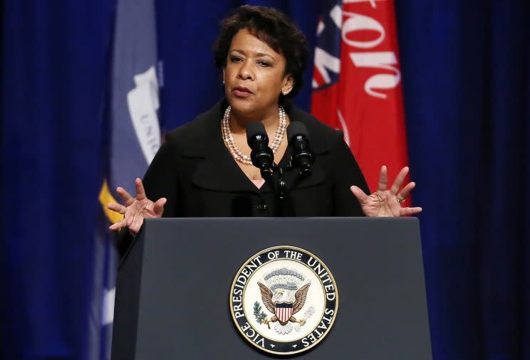 U.S. Attorney General Loretta Lynch speaks during a memorial service for three slain Baton Rouge police officers at Healing Place Church in Baton Rouge, La., July 28, 2016. (Photo: Jonathan Bachman/Reuters)