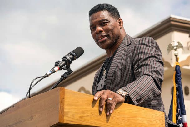 PHOTO: Republican Senate candidate for Georgia, Herschel Walker speaks at a campaign event on Sept. 9, 2022, in Gwinnett, Ga. (Megan Varner/Getty Images, FILE)