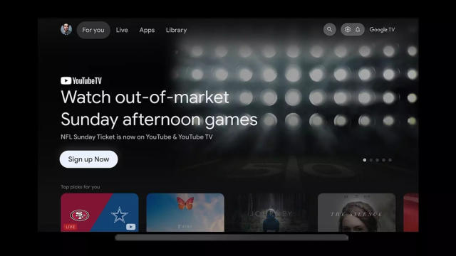 NFL Sunday Ticket gets baked into Google TV