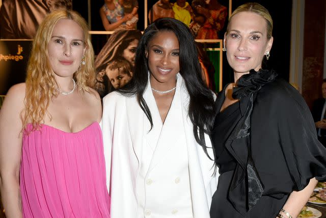 <p>Vivien Killilea/Getty</p> From left: Rumer Willis, Ciara and Molly Sims at the Jhpiego Laughter Is the Best Medicine Gala on May 2, 2024.