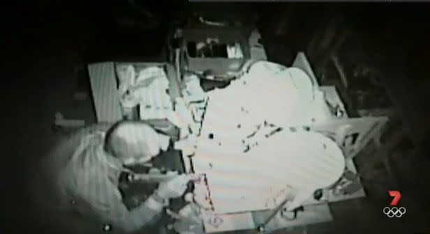 The heartless thief inside the charity store. Source: 7News