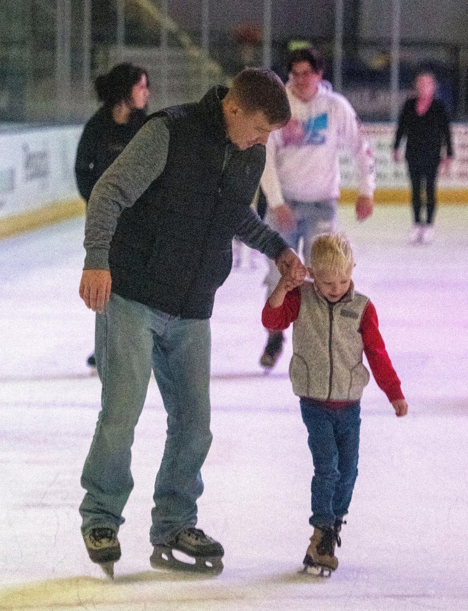 Skaters take to the ice during the Ice Zone Public Skate at the Pensacola Bay Center Sunday, November 28, 2021.