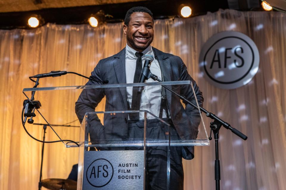 Jonathan Majors was honored with the rising star award on March 3 during the Texas Film Awards in Spicewood.