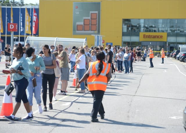 Queue at Ikea shop 