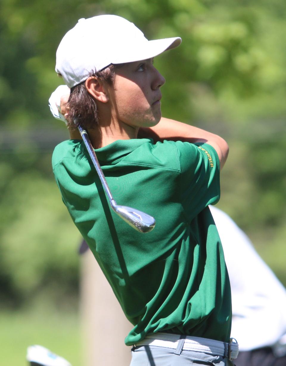 Howell's Zach Spencer shot 76 to tie for 13th place in the Division 1 golf regional Wednesday, May 31, 2023 at Salem Hills Golf Club.