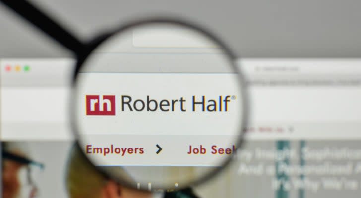 Robert Half website zoomed in on the logo