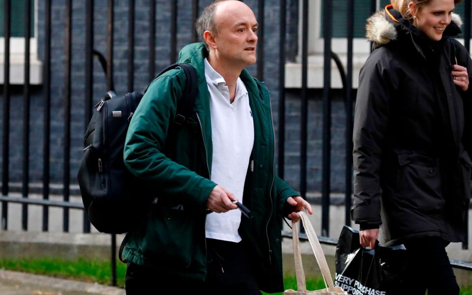 Number 10 special adviser Dominic Cummings arrives in Downing Street late on Friday afternoon in central London - Tolga Akmen/AFP