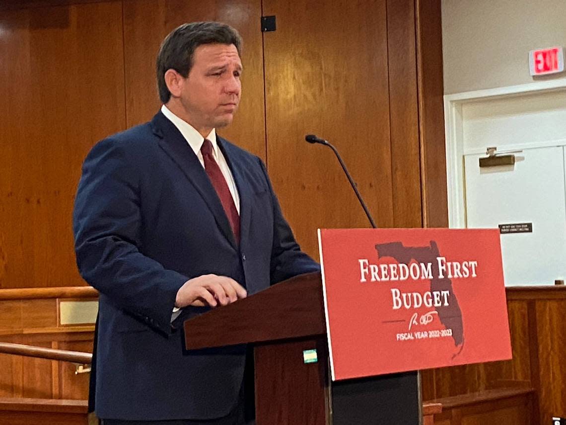 Gov. Ron DeSantis presented his own budget ideas for 2022-23 last December