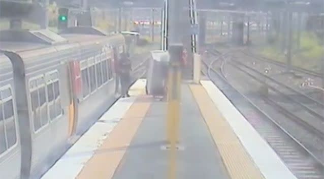 He is caught by rail security who fine him $252. Photo: Facebook / Queensland Rail