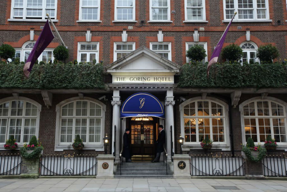 Exterior view of The Goring Hotel in London, England.