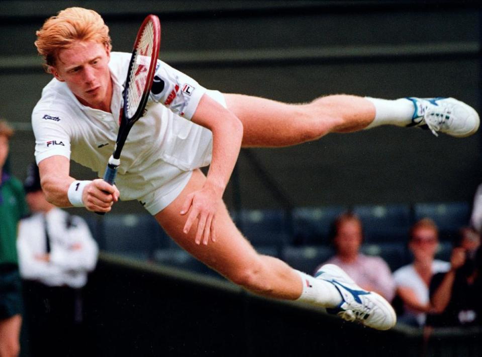 Boris Becker at Wimbledon in 1990.