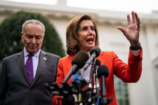 Senate Majority Leader Chuck Schumer (D-N.Y.) and Speaker of the House Nancy Pelosi (D-Cal.) met with President Joe Biden at the White House Tuesday.