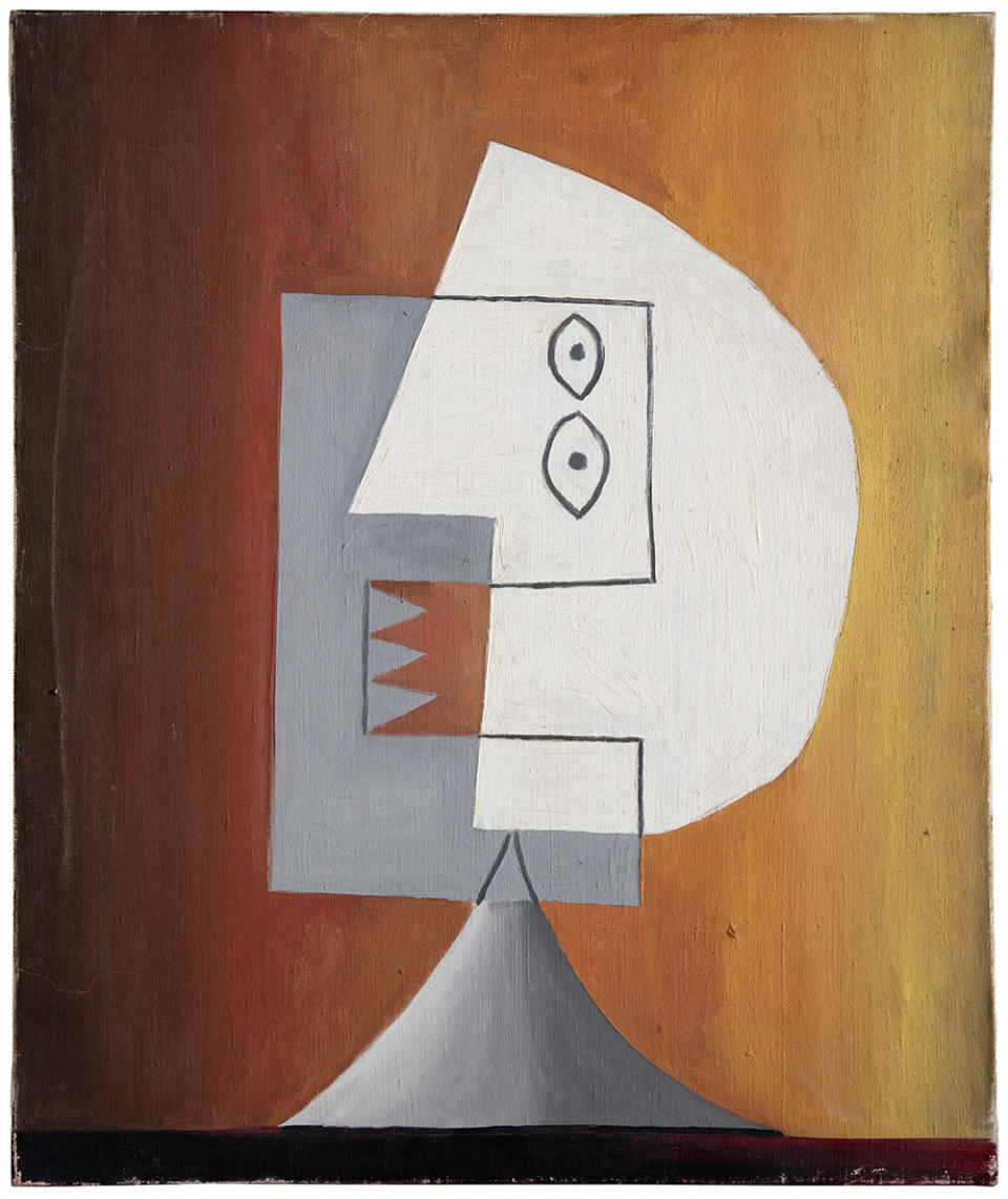 Pablo Picasso Face in profile Visage de profil sur fond dégradé 1929, Oil on canvas Private collection