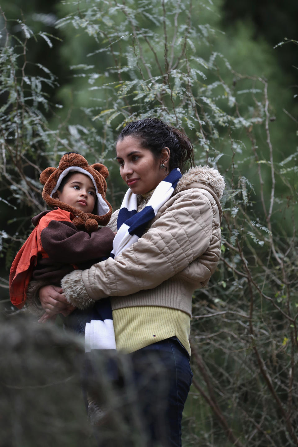 A Honduran&nbsp;woman and child on Jan. 4, 2017, near McAllen, Texas.