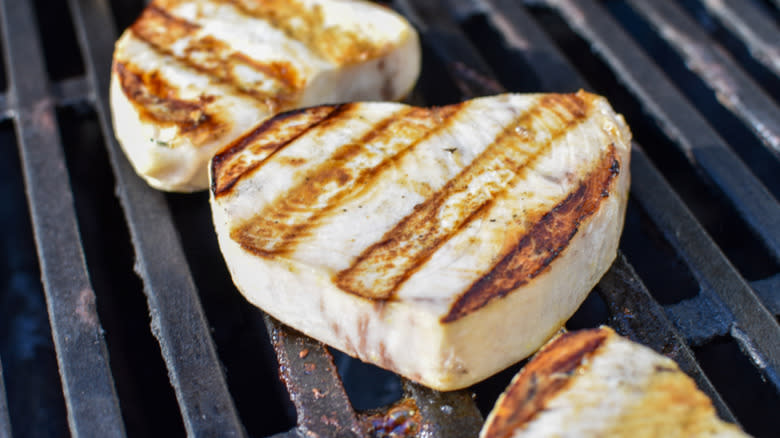 Swordfish on grill