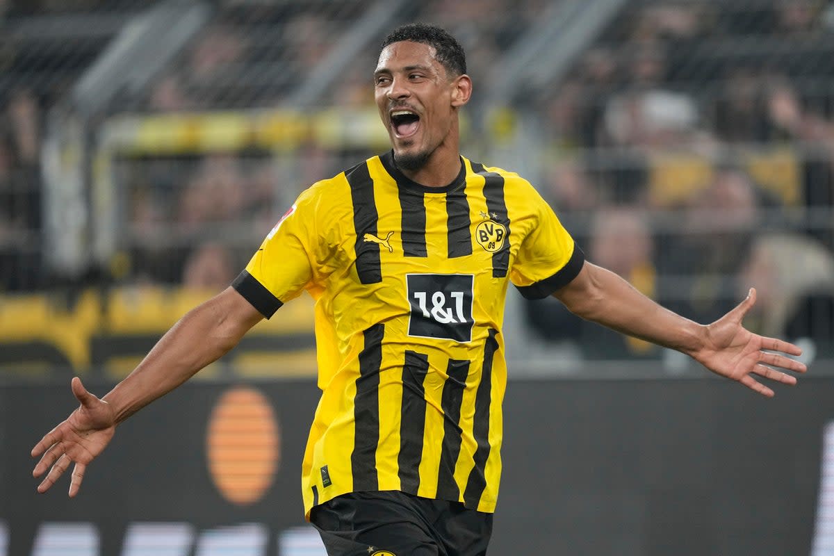 Sebastien Haller celebrates his second goal (Martin Meissner/AP) (AP)