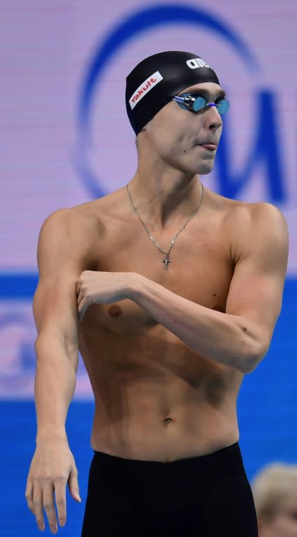 Russia's Anton Chupkov gets ready for a 200m breaststroke heat during the 2017 FINA World Championships in Budapest, on July 27