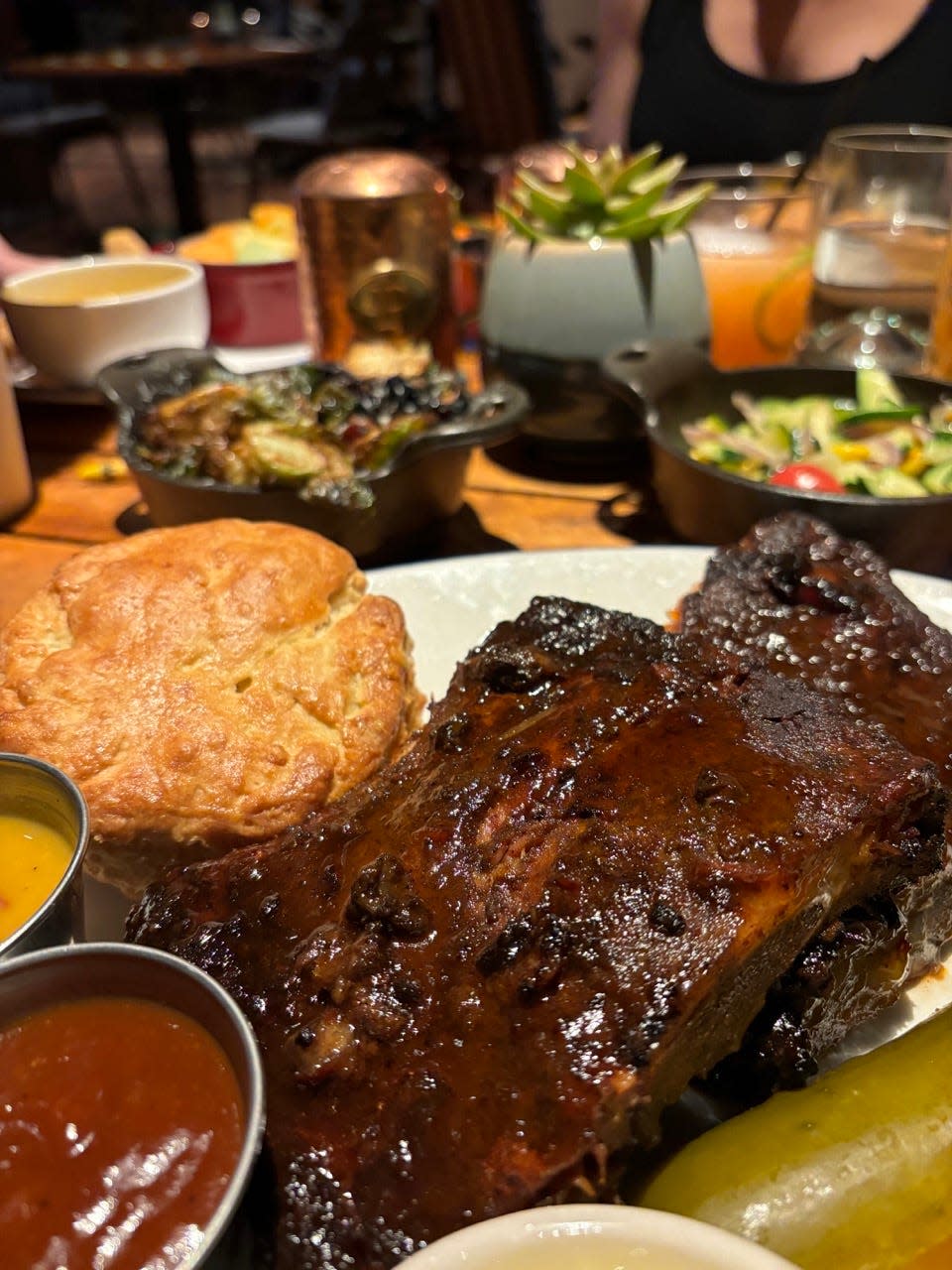 BBQ and biscuit on plate at Proof 1