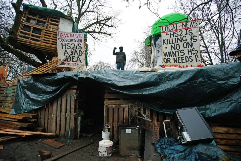 Anti-HS2 protesters occupied tunnels near Euston station (PA Archive)