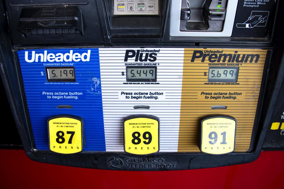 FILE — Those filling up their vehicles have begun to see gas prices top $5 a gallon in Kitsap County.