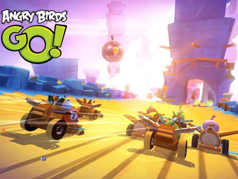 Wilde Raserei: In «Angry Birds Go!» sind die launischen Vögel auf den Spuren von Klassikern wie «Mario Kart» unterwegs. Foto: Rovio Entertainment