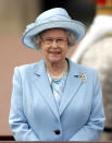 It has become customary for the Queen to wear her diamond Brigade of Guards brooch to the annual ceremony. (Getty Images)