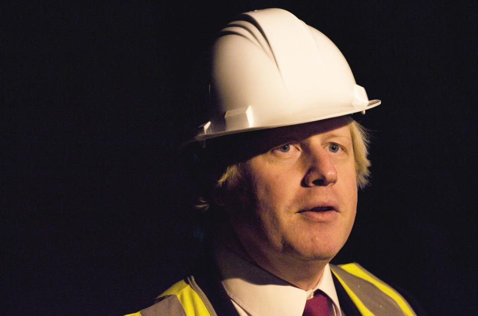 LONDON, UNITED KINGDOM - JANUARY 06: Boris Johnson launchs the preparationss for the build work for the extension of the Tate Modern in the old oil tank of the former power station that the Tate is situated in on January 06, 2010 in London, England. (Photo by Andrew Cowie / Barcroft Media / Getty Images)