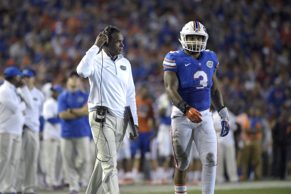 Randy Shannon was Florida's interim defensive coordinator in the Gators' 30-3 Outback Bowl win. (Getty)