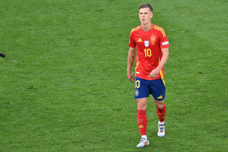 Daniel Olmo, al término del partido de cuartos de final de la Eurocopa disputado entre España y Alemania el 5 de julio de 2024 en la ciudad germana de Stuttgart (Miguel Medina)