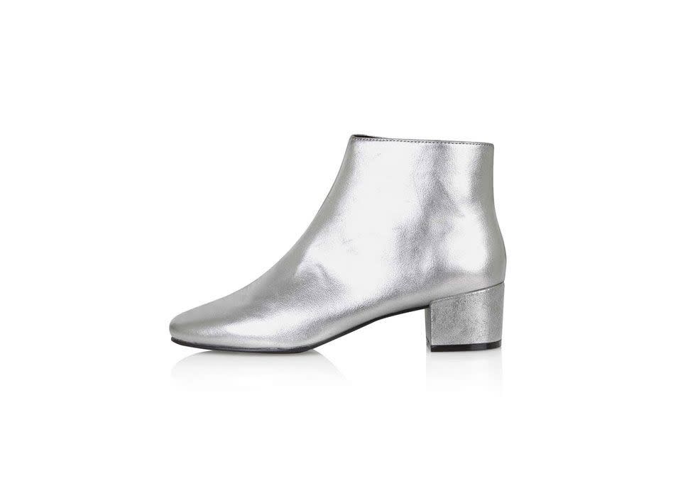 Topshop Betty Silver Boots, $65, topshop.com