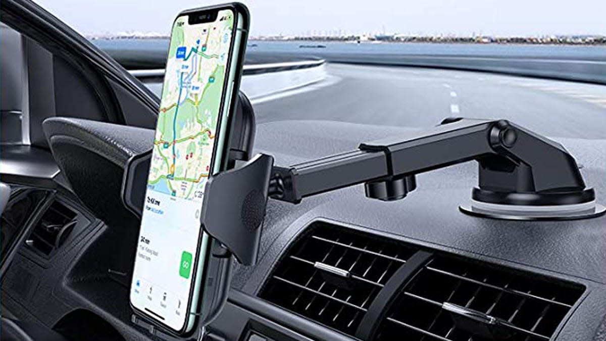 Customers love this Vicseed phone mount for having a sturdy grip on larger phones.