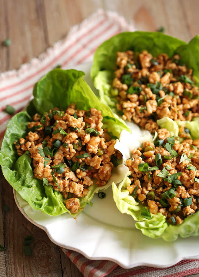 <p>If you love ordering lettuce wraps in restaurants, this is a great way to make them at home without the extra calories and additives. </p><p><strong>Get the recipe at <a rel="nofollow noopener" href="http://www.eatyourselfskinny.com/healthy-turkey-lettuce-wraps/" target="_blank" data-ylk="slk:Eat Yourself Skinny" class="link ">Eat Yourself Skinny</a>. </strong></p>