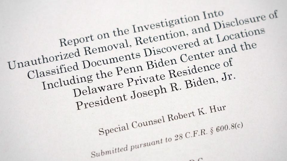 Special Counsel Robert K. Hur's report on the investigation into the removal and retention of classified documents by President Joe Biden  said the president's document practices "present serious risks to national security," and that Biden presented himself "as a sympathetic, well-meaning, elderly man with a poor memory."