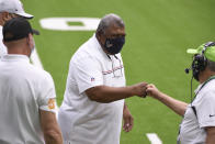 Houston Texans head coach Romeo Crennel during the first half of an NFL football game against the Jacksonville Jaguars, Sunday, Oct. 11, 2020, in Houston. (AP Photo/Eric Christian Smith)