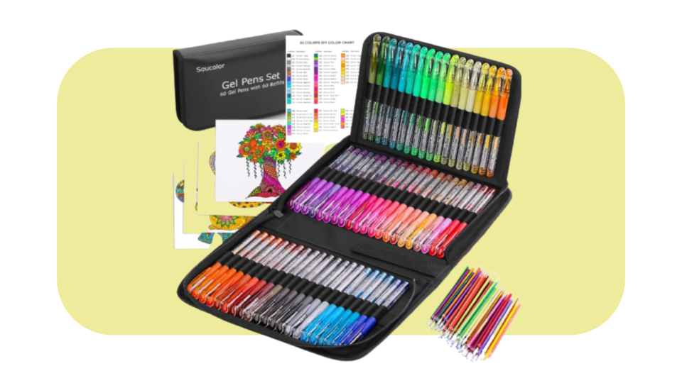 Best Mother's Day gifts for crafty moms: Soucolor Glitter Gel Pens