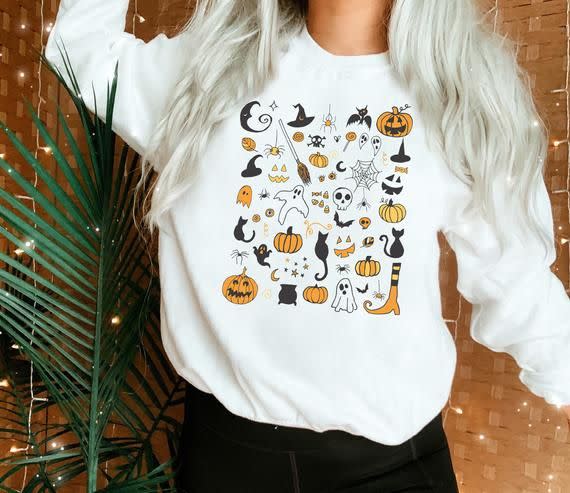 9) Halloween Doodles Sweatshirt