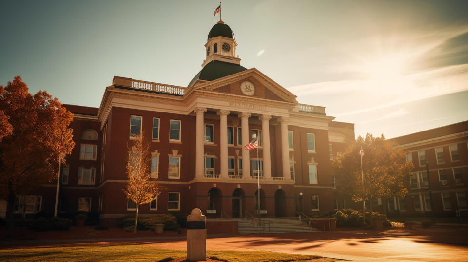 A county courthouse, representing the legal services the company provides.