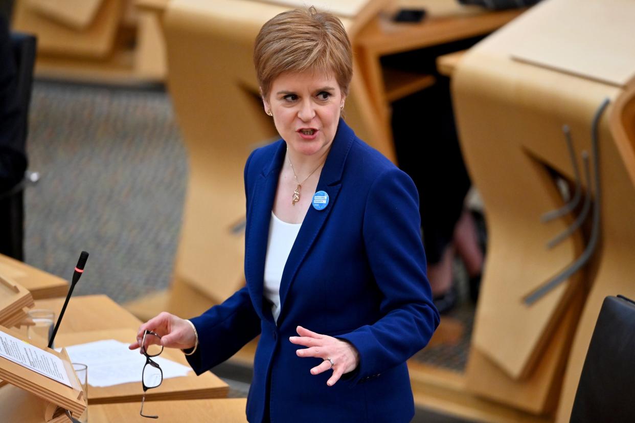 Scottish First Minister Nicola Sturgeon speaks during First Minister's Questions at the parliament in Edinburgh (file photo): REUTERS