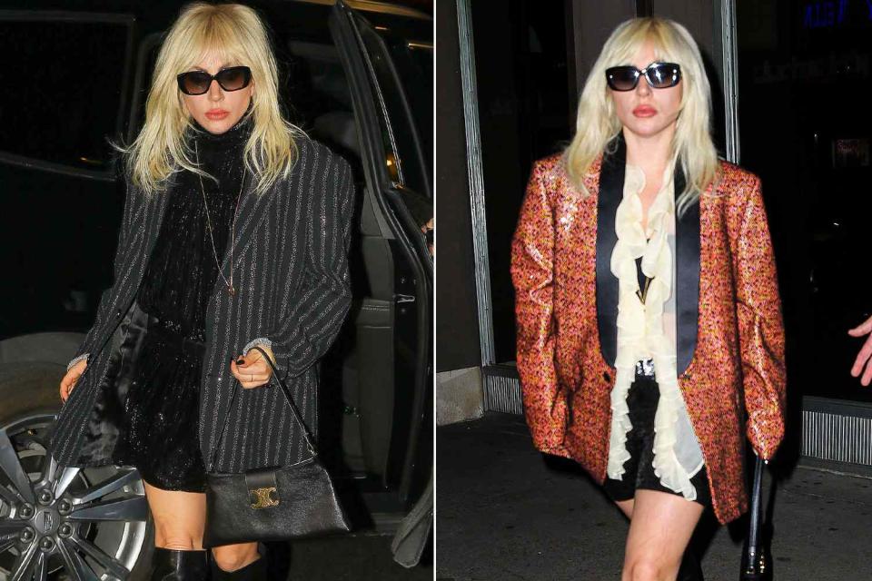<p>Felipe Ramales/SplashNews.com (2)</p> Lady Gaga seen outside of Electric Lady Studios in New York City on October 18, 2023