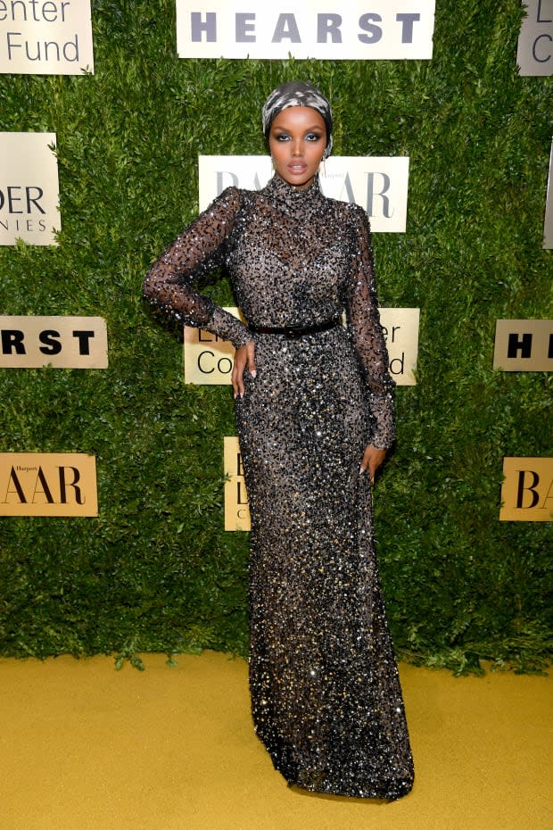 Halima Aden attends the Lincoln Center Corporate Fashion Gala. Photo: Dimitrios Kambouris/Getty Images