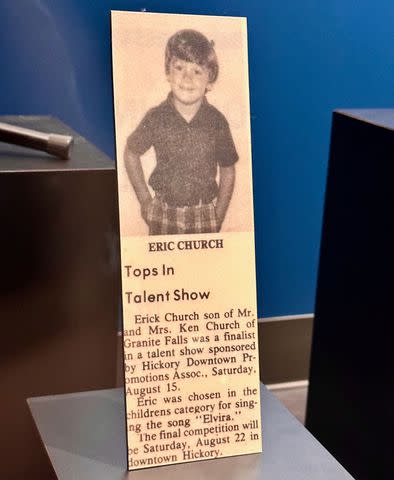 <p>Nancy Kruh</p> A 4-year-old Eric Church featured in Eric Church: Country Heart, Restless Soul exhibit at the Country Music Hall of Fame and Museum